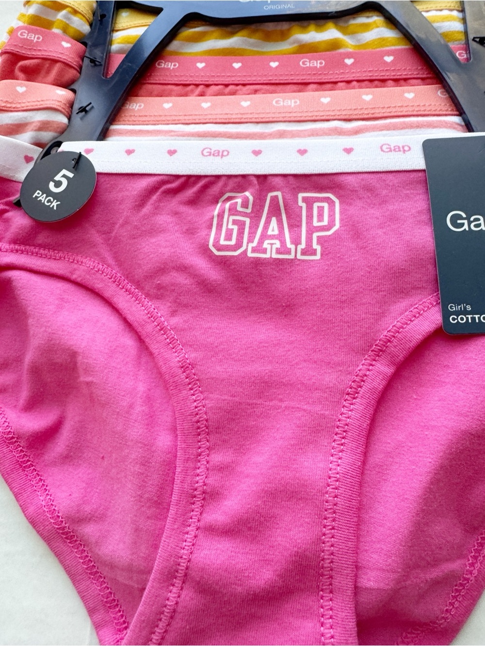 Gap Girl New 5-pack Multi colored Cotton Bikini Briefs Size S NWT - Picture 2 of 12